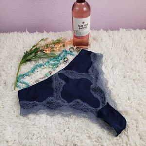 VS Dream Angels Blue Satin Trim Lace BRAZILIAN M